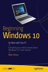 Book cover of Beginning Windows 10 by Mike Halsey