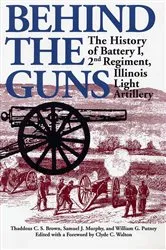 Book cover of Behind the Guns by Thaddeus C Brown