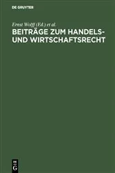 Book cover of Beiträge zum Handels- und Wirtschaftsrecht by Ernst Wolff