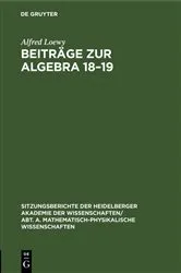 Book cover of Beiträge zur Algebra 18–19 by Alfred Loewy