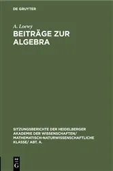 Book cover of Beiträge zur Algebra by A. Loewy