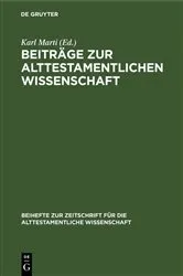 Book cover of Beiträge zur alttestamentlichen Wissenschaft by Karl Marti