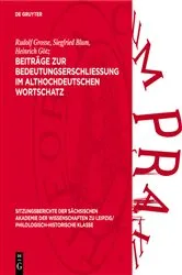 Book cover of Beiträge zur Bedeutungserschliessung im althochdeutschen Wortschatz by Rudolf Grosse