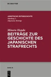 Book cover of Beiträge zur Geschichte des japanischen Strafrechts by Minoru Honda