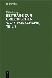 Book cover of Beiträge zur griechischen Wortforschung, Teil 1 by Unknown