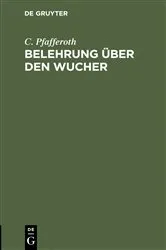 Book cover of Belehrung über den Wucher by Unknown