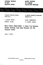 Book cover of Bella Coola Indian music by Anton F. Kolstee