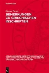 Book cover of Bemerkungen zu griechischen Inschriften by Günter Dunst