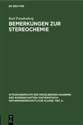 Book cover of Bemerkungen zur Stereochemie by Karl Freudenberg