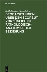 Book cover of Beobachtungen über den Scorbut vorzüglich in pathologisch-anatomischer Beziehung by Guido Samson-Himmelstiern