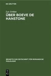 Book cover of Über Boeve de Hanstone by Leo Jordan