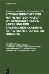 Book cover of Über das asymptotische Verhalten der Lösungen von Differentialgleichungen und Differentialgleichungssystemen by Franz Lettenmeyer