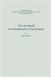 Book cover of Über den Begriff des Oberflächlichen in der Romania by Richard Glasser