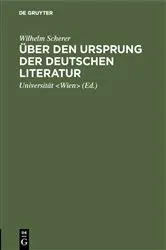 Book cover of Über den Ursprung der deutschen Literatur by Wilhelm Scherer