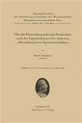 Book cover of Über die Entwicklung zulässiger Funktionen nach den Eigenfunktionen bei definiten, selbstadjungierten Eigenwertaufgaben by Horst Schubert