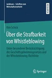 Book cover of Über die Strafbarkeit von Whistleblowing by Unknown