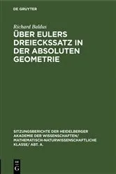 Book cover of Über Eulers Dreieckssatz in der absoluten Geometrie by Richard Baldus