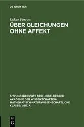 Book cover of Über Gleichungen ohne Affekt by Oskar Perron