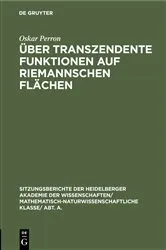 Book cover of Über transzendente Funktionen auf Riemannschen Flächen by Oskar Perron