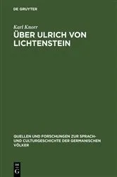 Book cover of Über Ulrich von Lichtenstein by Karl Knorr