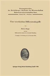 Book cover of Über verschiedene Differentenbegriffe by Robert Berger