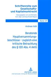 Book cover of Beratende Hauptversammlungsbeschluesse – zugleich eine kritische Betrachtung des § 120 Abs. 4 AktG by Unknown