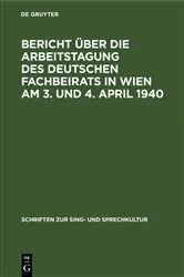 Book cover of Bericht über die Arbeitstagung des deutschen Fachbeirats in Wien am 3. und 4. April 1940 by Unknown