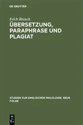 Book cover of Übersetzung, Paraphrase und Plagiat by Erich Brauch