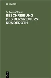 Book cover of Beschreibung des Bergreviers Ründeroth by Fr. Leopold Kinne