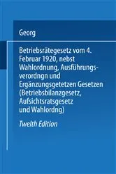 Book cover of Betriebsrätegesetz (12th ed.) by Georg Flatow