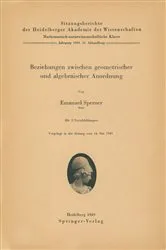 Book cover of Beziehungen zwischen geometrischer und algebraischer Anordnung by Unknown