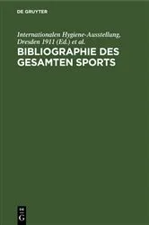 Book cover of Bibliographie des gesamten Sports by Unknown
