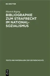 Book cover of Bibliographie zum Strafrecht im Nationalsozialismus by Hinrich Rüping