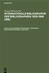 Book cover of Bildungswesen und Erziehung / Geographie, Kartographie, Geodäsie / Geschichte by Unknown