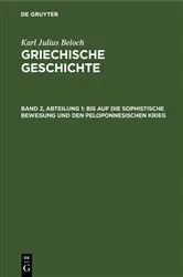 Book cover of Bis auf die sophistische Bewegung und den Peloponnesischen Krieg by Karl Julius Beloch