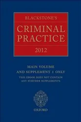 Book cover of Blackstone's Criminal Practice 2012 (book only) by David Ormerod