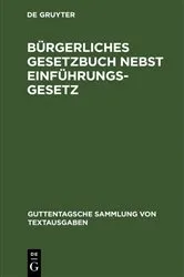 Book cover of Bürgerliches Gesetzbuch nebst Einführungsgesetz (20th ed.) by Unknown