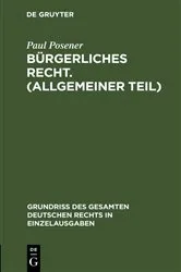 Book cover of Bürgerliches Recht. (Allgemeiner Teil) (2nd ed.) by Paul Posener