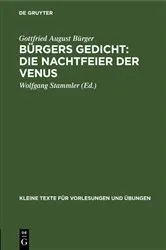Book cover of Bürgers Gedicht: Die Nachtfeier der Venus by Gottfried August Bürger
