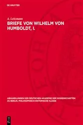 Book cover of Briefe von Wilhelm von Humboldt, I. by Unknown