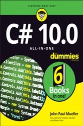 Book cover of C# 10.0 All-in-One For Dummies by John Paul Mueller