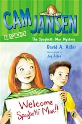 Book cover of Cam Jansen and the Spaghetti Max Mystery by David A. Adler