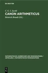 Book cover of Canon Arithmeticus by C. G. J. Jacobi