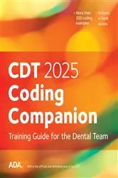 Book cover of CDT 2025 Coding Companion by American Dental Association