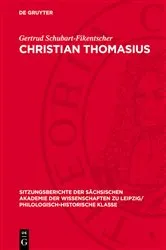 Book cover of Christian Thomasius by Gertrud Schubart-Fikentscher