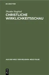 Book cover of Christliche Wirklichkeitsschau by Ernst Benz