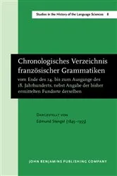 Book cover of Chronologisches Verzeichnis französischer Grammatiken vom Ende des 14. bis zum Ausgange des 18. Jahrhunderts, nebst Angabe der bisher ermittelten Fundorte derselben by Unknown
