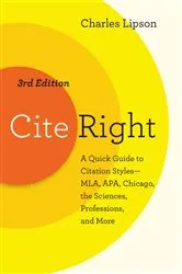Book cover of Cite Right by Charles Lipson