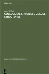 Book cover of Colloquial Sinhalese Clause Structures by Unknown