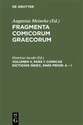 Book cover of Comicae dictionis index, Pars Prior: A – I by Henricus Iacobi